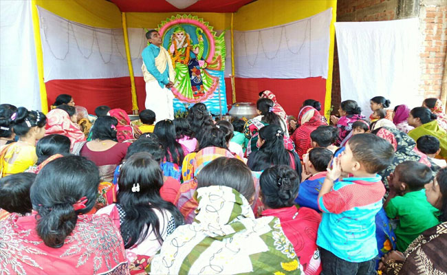 বাঘারপাড়ায় সরস্বতী পূজা উৎসব