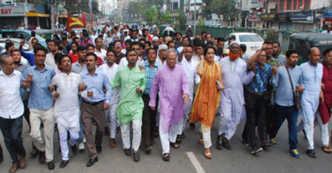 খালেদা জিয়ার মুক্তির দাবিতে রাজধানীতে বিএনপির বিক্ষোভ