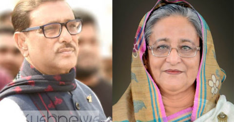 ওবায়দুল কাদেরকে দেখতে হাসপাতালে প্রধানমন্ত্রী