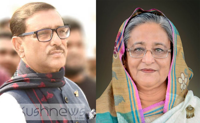 ওবায়দুল কাদেরকে দেখতে হাসপাতালে প্রধানমন্ত্রী