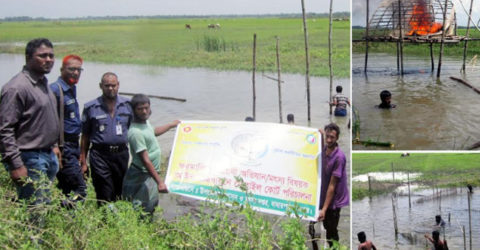 বাঘারপাড়ায় মৎস্য সপ্তাহ উপলক্ষে অবৈধ নেটপাটা উচ্ছেদ অভিযান