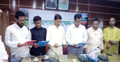 কমলনগরের লরেন্স ইউপি চেয়ারম্যান আহসান উল্লাহ হিরনের শপথ